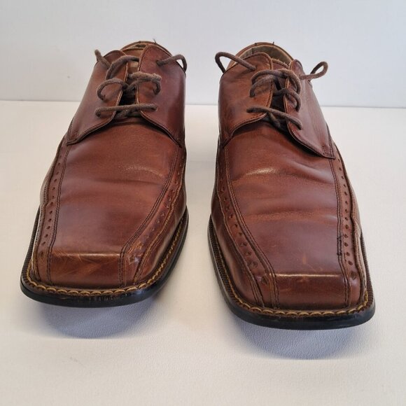 Stacy Adams Dayton Square Toe Lace Up Brown Shoes Size 10 - Picture 5 of 16